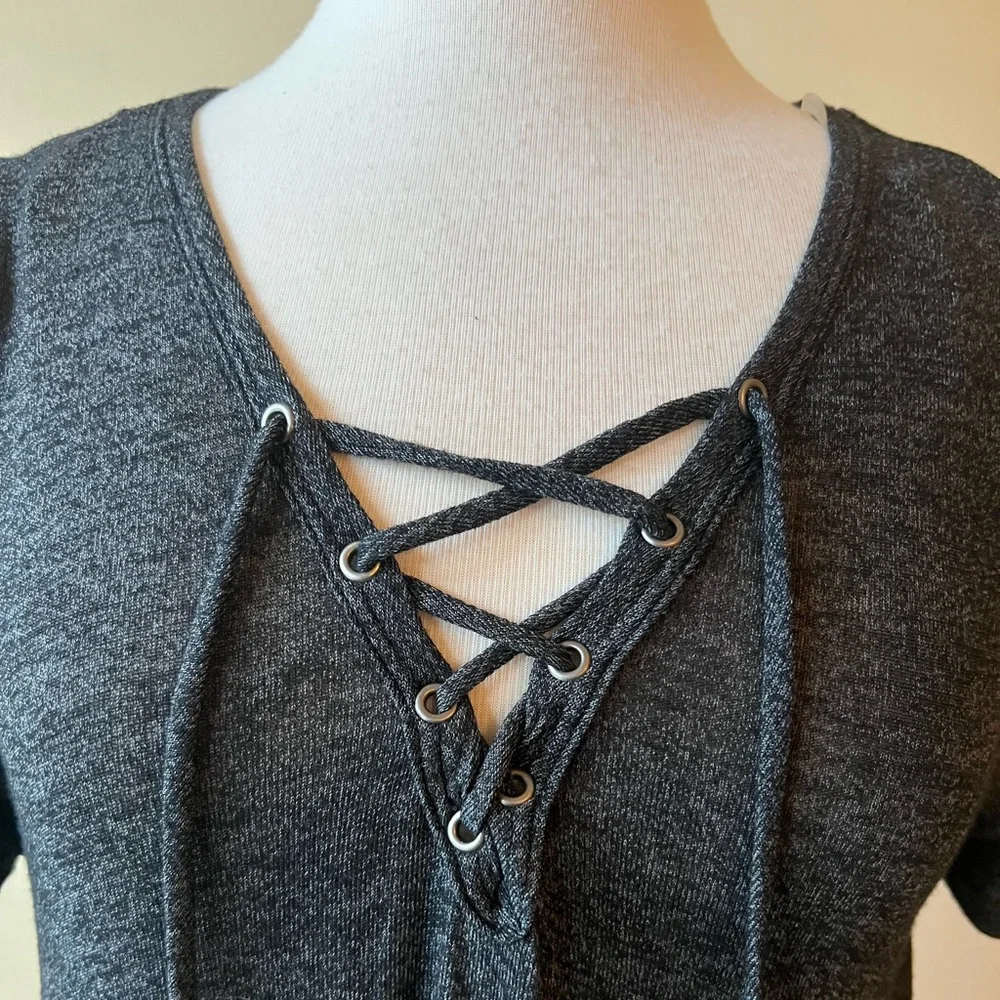 Charcoal grey asymmetrical dress. Size Small. Lightweight. - Picture 2 of 3